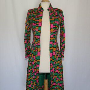 Rare Authentic vintage button down midi dress trench coat Beautiful